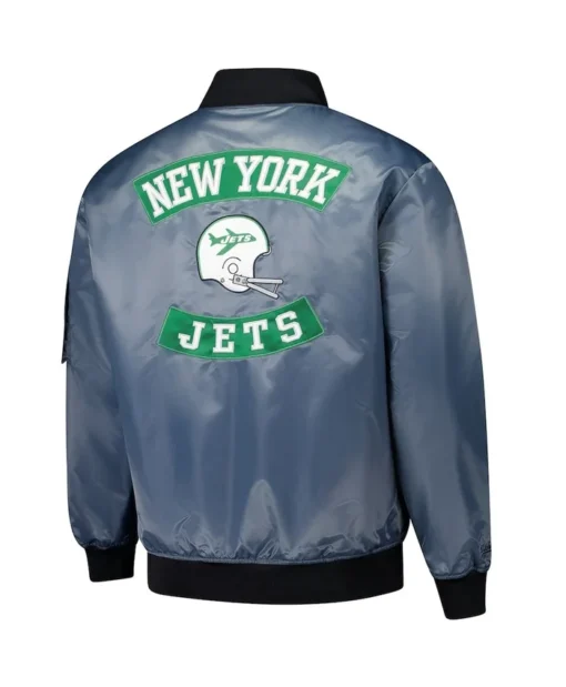 Men New York Jets Charcoal Bomber Jacket