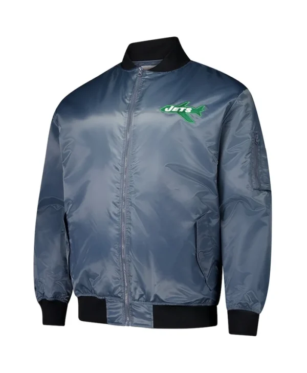 Men New York Jets Charcoal Bomber Jacket