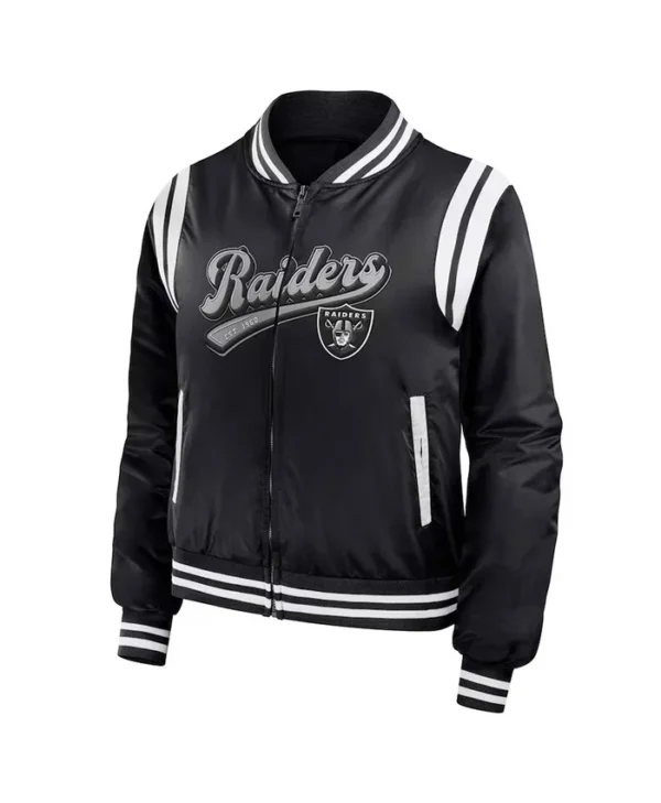 black-full-zip-las-vegas-raiders-bomber-jacket